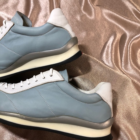 PRADA leather women sneakers shoes blue white 9 - Picture 7 of 15